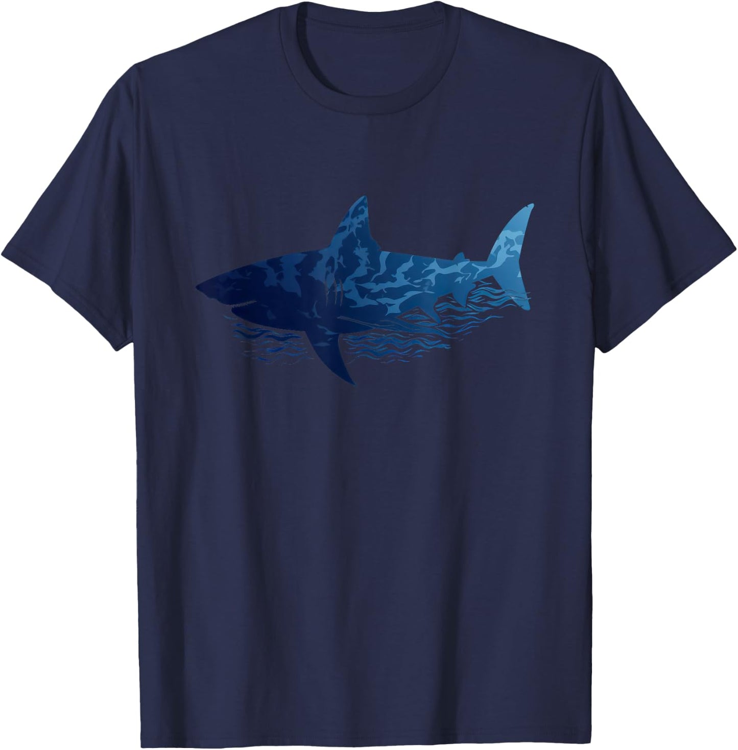 Shark Water Graphic T-Shirt - T-Shirt | Navy