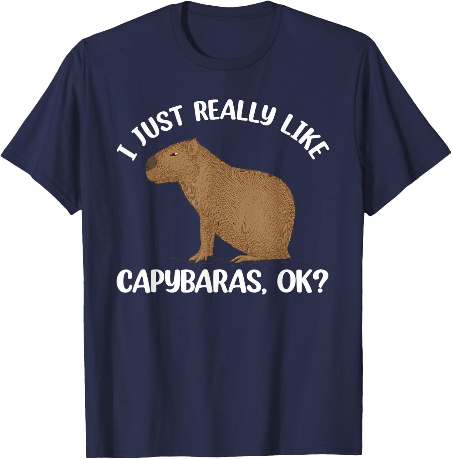Funny Capybara Art Women Kids Rodent Capybara Lover T-Shirt - T-Shirt | Navy