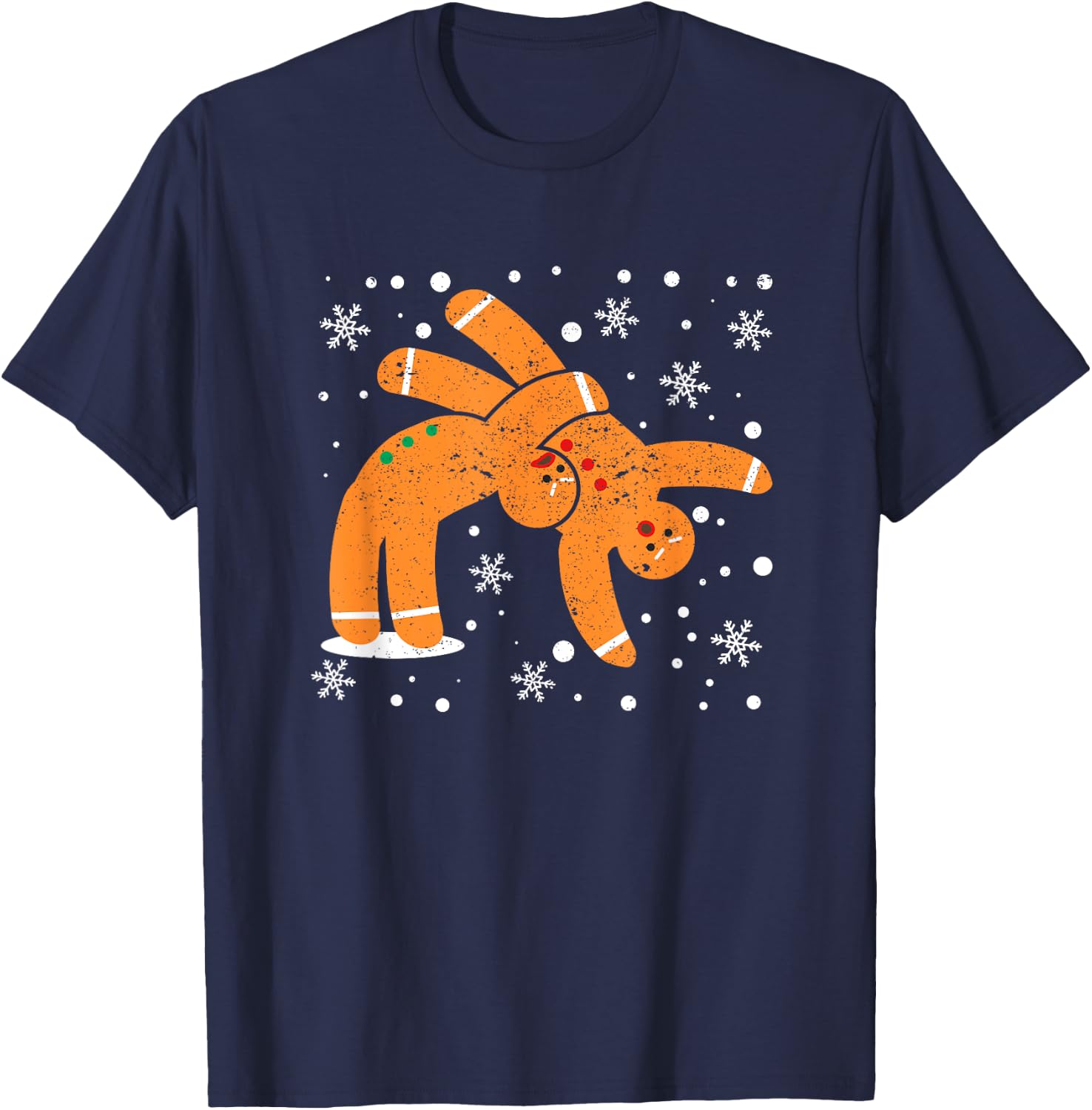 Gingerbread Man Cookies Christmas Funny Fighting Wrestling T-Shirt - T-Shirt | Navy