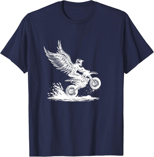 Motorcycle Gift Biker Death Angel T-Shirt - T-Shirt | Navy