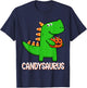 T-Rex Candysaurus Candy Corn Dinosaur Halloween Toddler Kid T-Shirt - T-Shirt | Navy