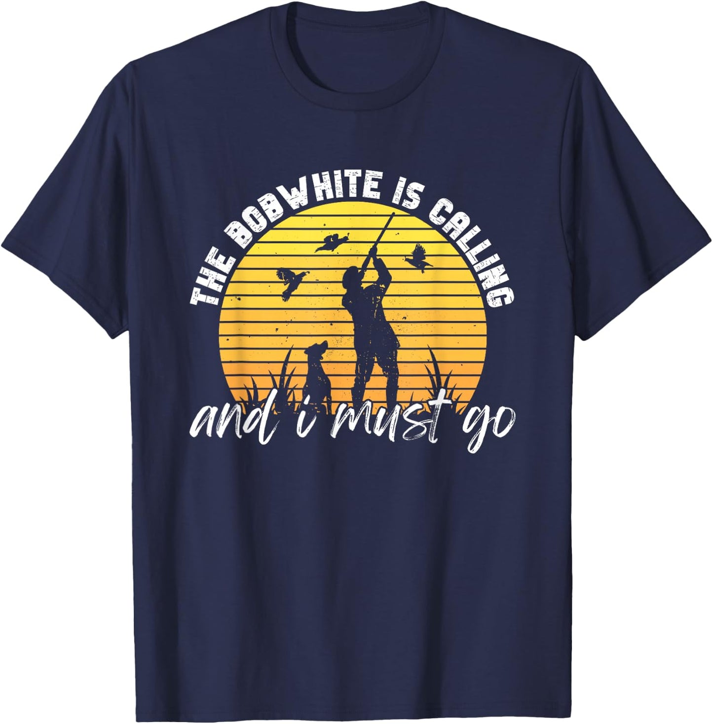Vintage Quail Hunter and Bobwhite Hunting T-Shirt - T-Shirt | Navy