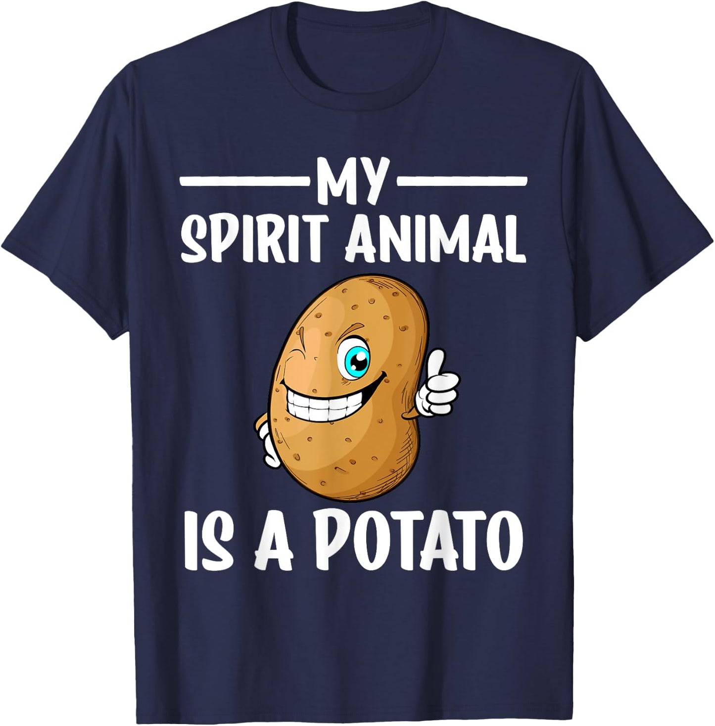 Funny Potato Design Women Kids Potatoes Lover T-Shirt - T-Shirt | Navy