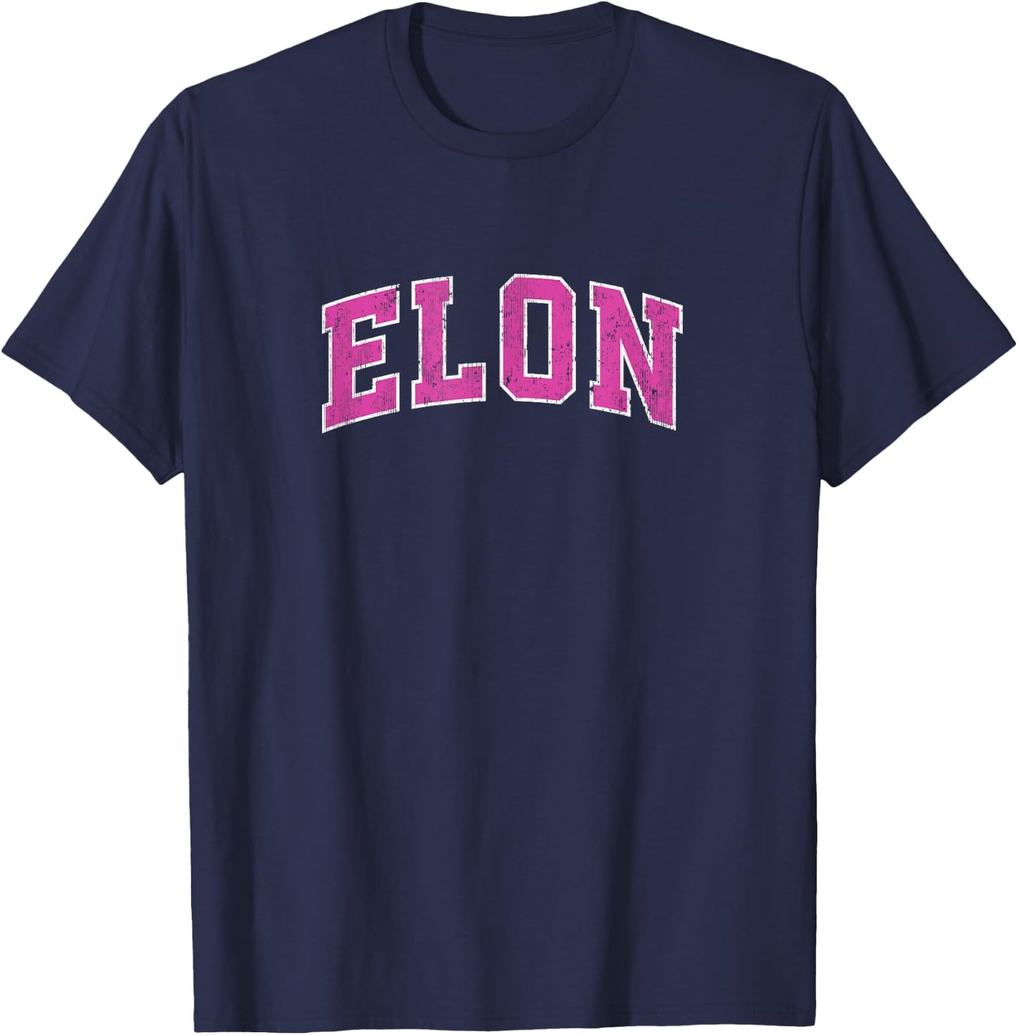 Elon North Carolina NC Vintage Sports Design Pink Design T-Shirt - T-Shirt | Navy