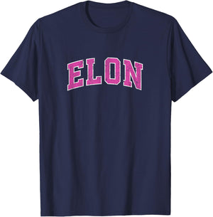 Elon North Carolina NC Vintage Sports Design Pink Design T-Shirt - T-Shirt | Navy