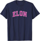 Elon North Carolina NC Vintage Sports Design Pink Design T-Shirt - T-Shirt | Navy