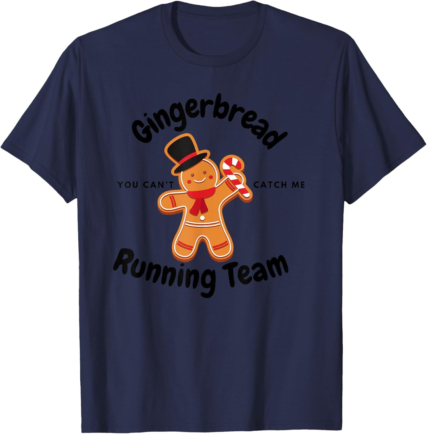 Gingerbread Running Team funny Gingerbread Christmas T-Shirt - T-Shirt | Navy