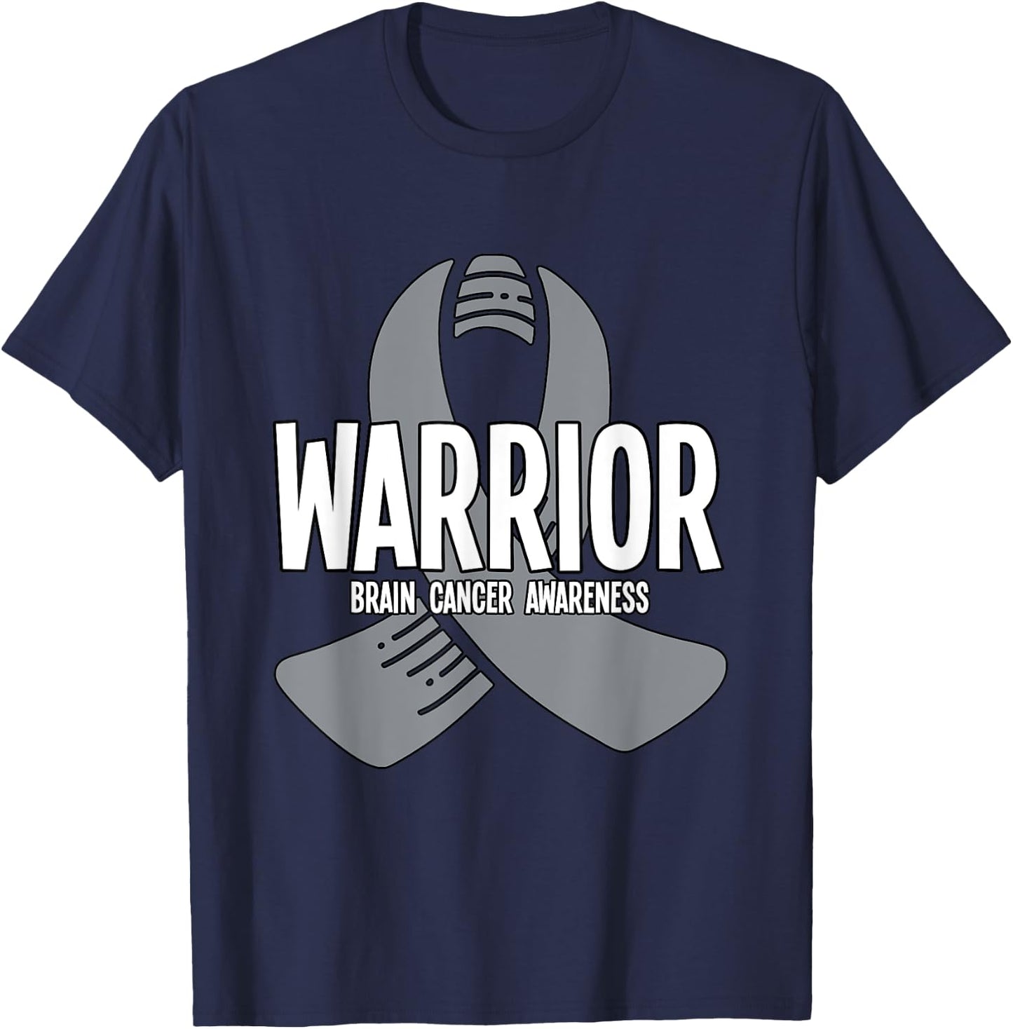 Warrior Brain Cancer Awareness T-Shirt - T-Shirt | Navy