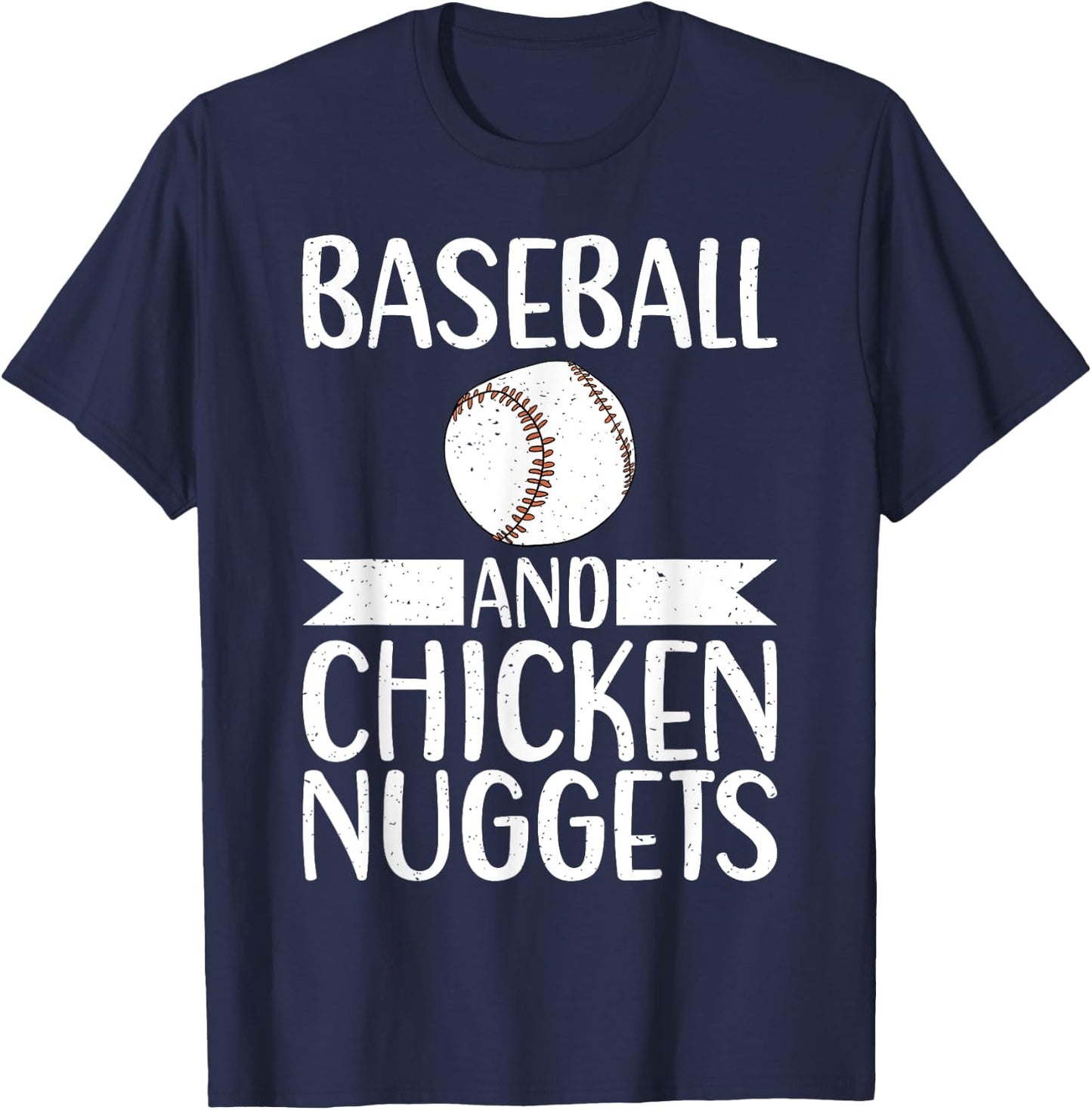 Baseball and Chicken Nuggets T-Shirt - T-Shirt | Navy