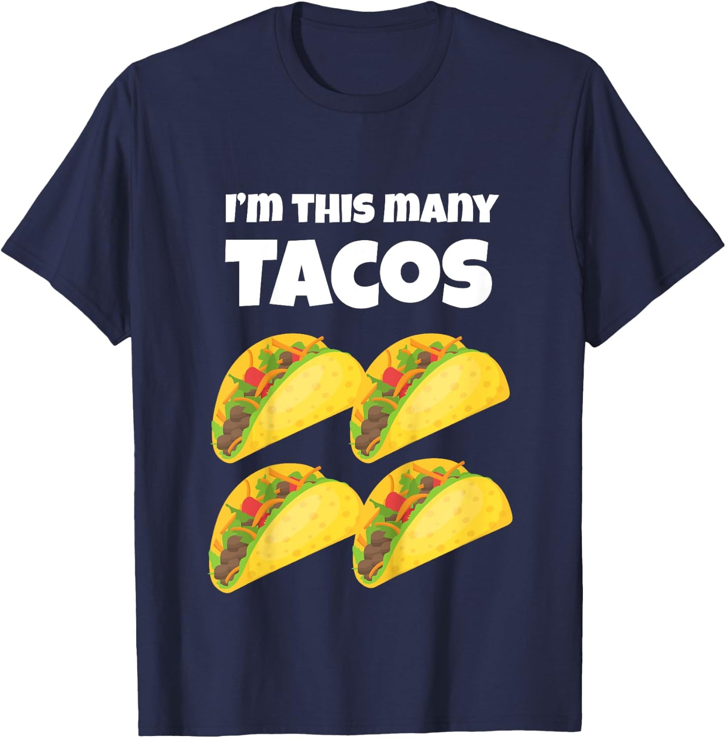 Cute Taco 4th Birthday I'm This Many Tacos 4-Year-Old T-Shirt - T-Shirt | Navy