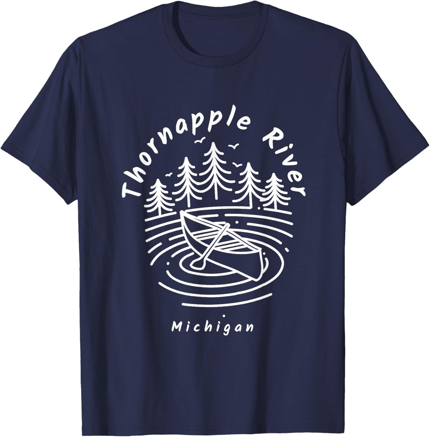 Thornapple River Michigan T-Shirt - T-Shirt | Navy