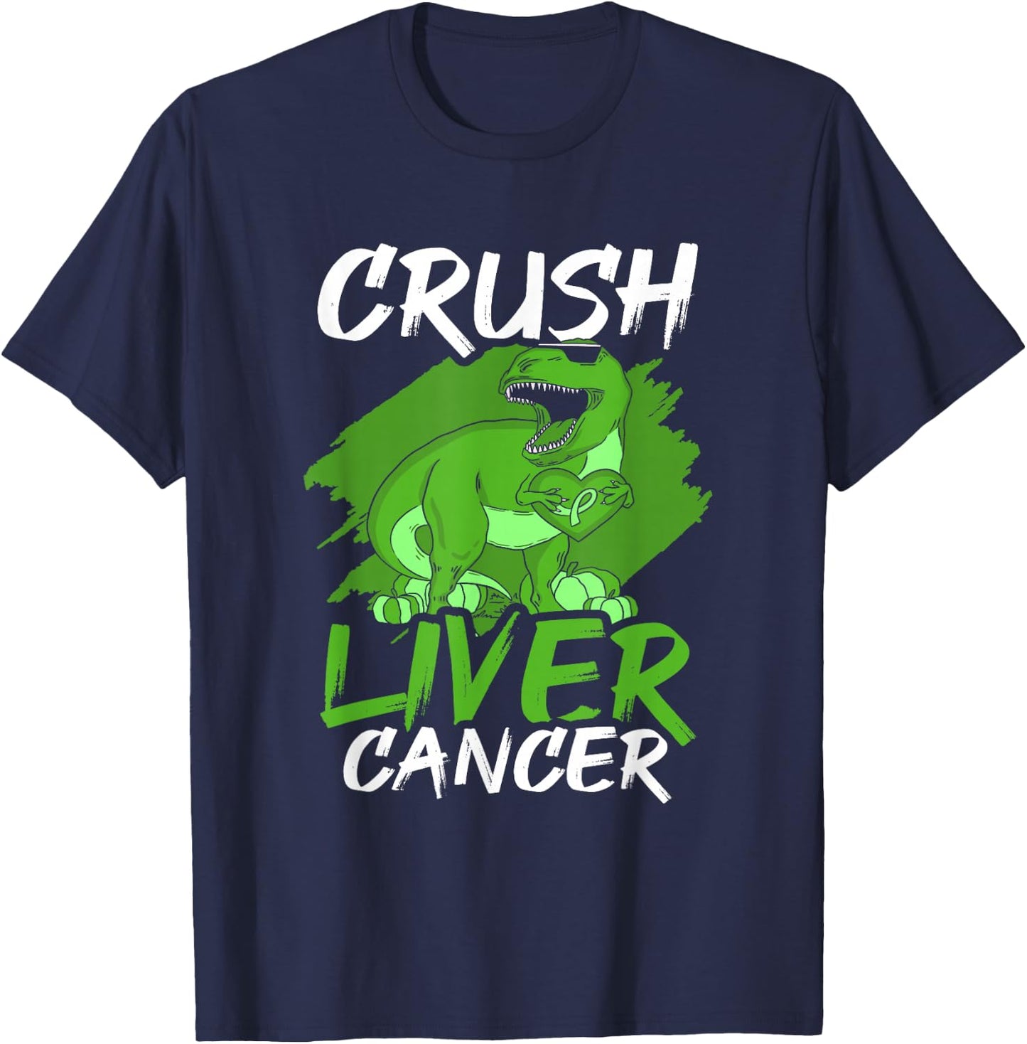 Crush Liver Cancer Awareness T-Shirt - T-Shirt | Navy