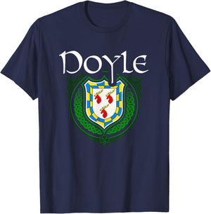 Doyle Surname Irish Clan Tartan Badge Ireland T-Shirt - T-Shirt | Navy
