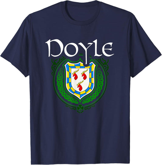 Doyle Surname Irish Clan Tartan Badge Ireland T-Shirt - T-Shirt | Navy