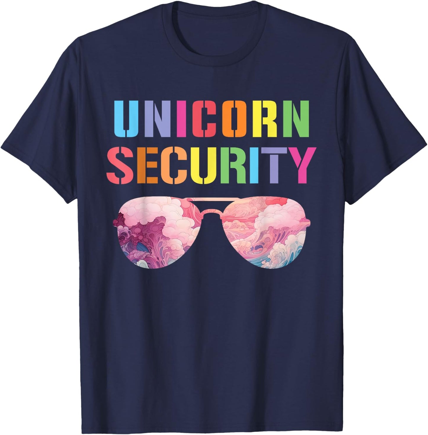 Halloween Dad Mom Daughter Adult Costume, Unicorn Security T-Shirt - T-Shirt | Navy