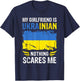 My Girlfriend Is Ukrainian Nothing Scares Me Ukraine Flag T-Shirt - T-Shirt | Navy