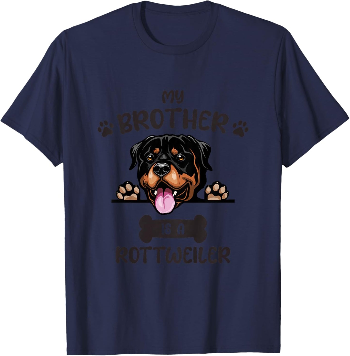 Kids My Brother Is A Rottweiler Cute Dog Breed T-Shirt - T-Shirt | Navy