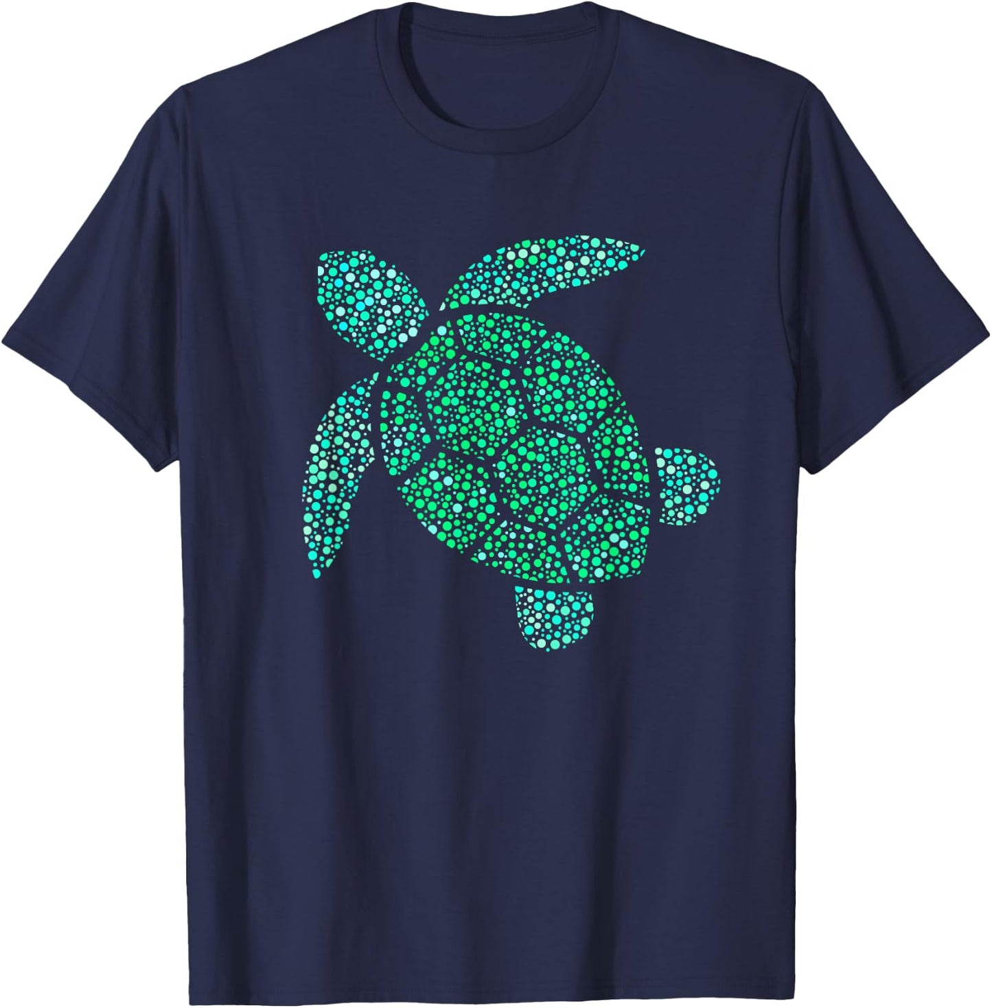 Sea Turtle Green Polka Dot Day 2023 Boys Girls Art Teacher T-Shirt - T-Shirt | Navy