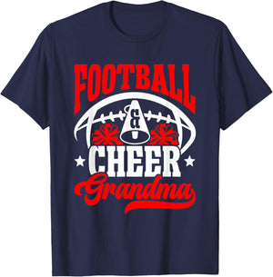Football & Cheer Grandma Of Football Player And Cheerleader T-Shirt - T-Shirt | Navy