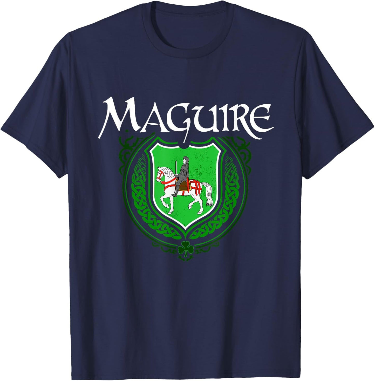Maguire Surname Irish Clan Tartan Badge Ireland T-Shirt - T-Shirt | Navy