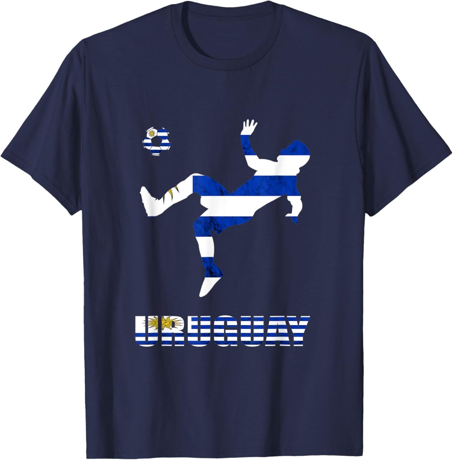 Uruguayan Pride Uruguay Flag Uruguay Soccer Player Uruguay T-Shirt - T-Shirt | Navy