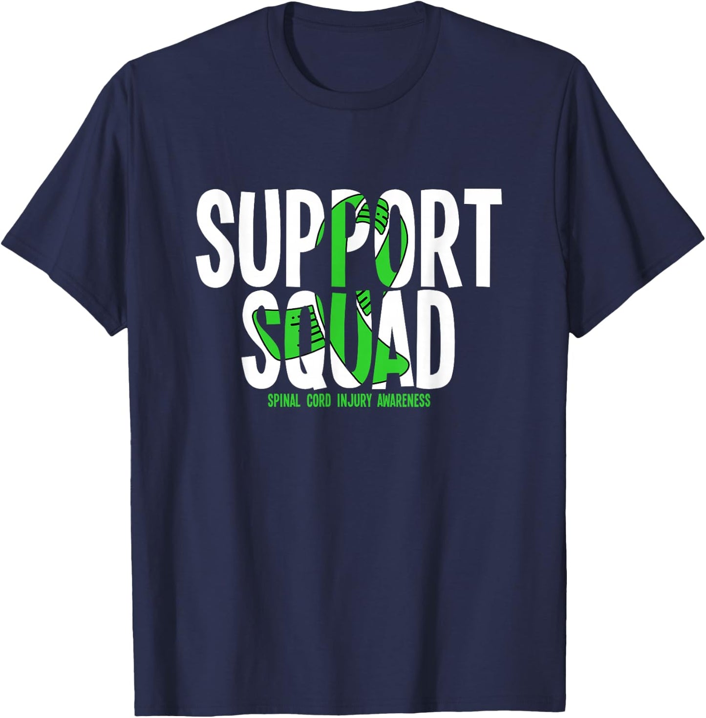 Support Squad Spinal Cord Injury Awareness T-Shirt - T-Shirt | Navy