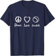 Peace Love Baseball Love Baseball Fan T-Shirt - T-Shirt | Navy