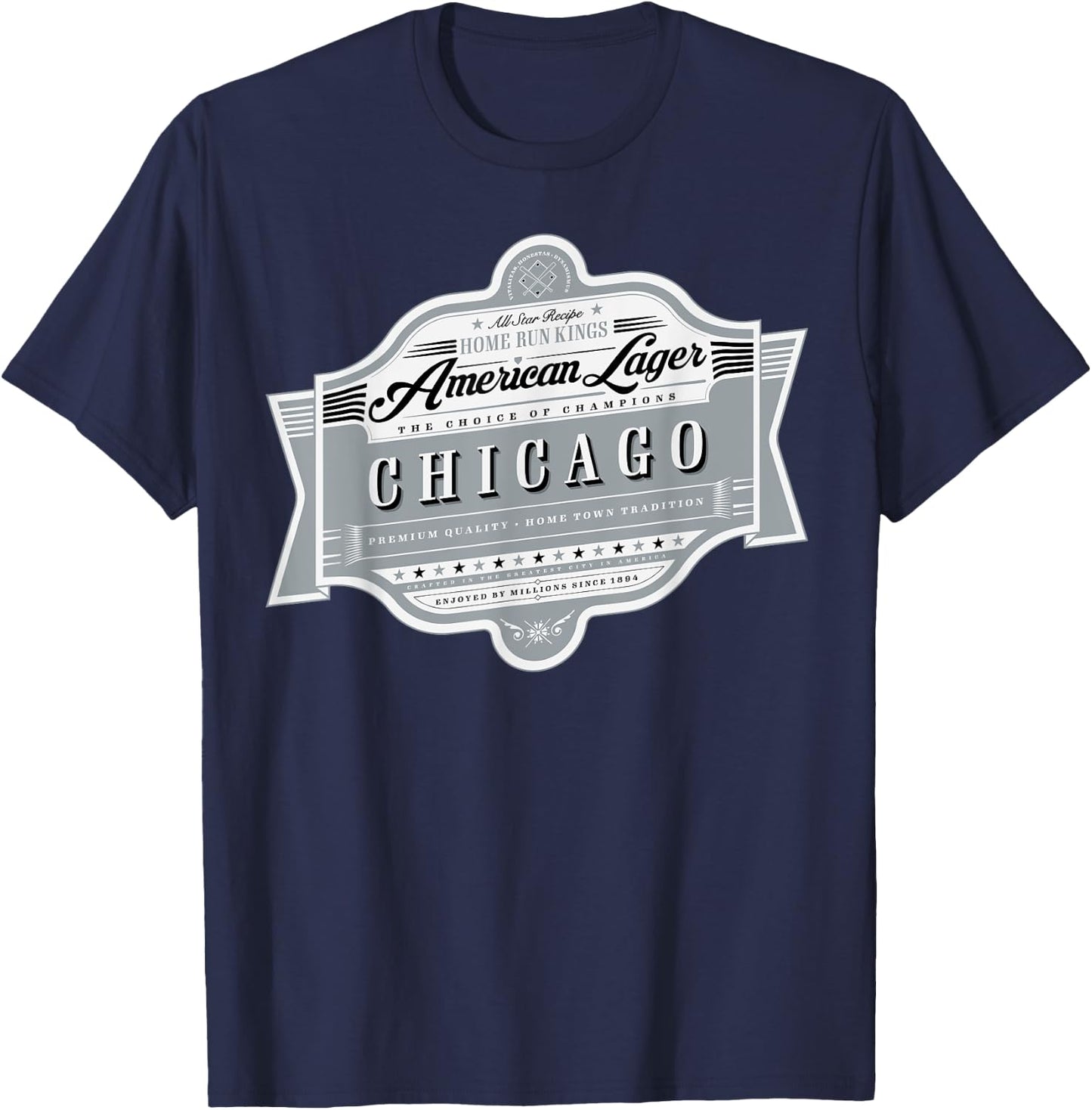 Chicago Pride - Windy City Classic Beer Label T-Shirt - T-Shirt | Navy
