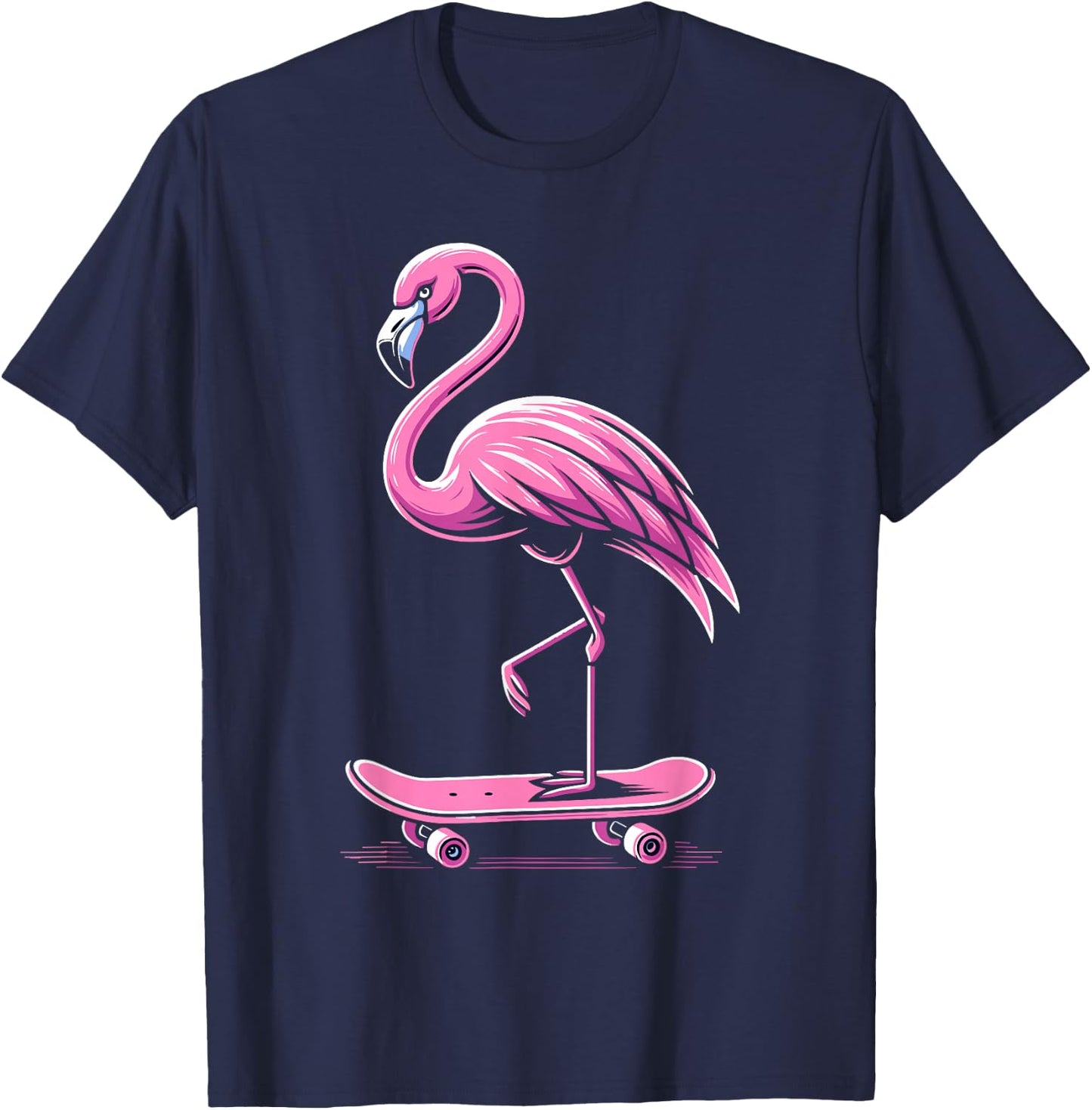 Skateboarding Flamingo Skater Skateboarder Women T-Shirt - T-Shirt | Navy
