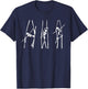Aerial Silk Aerialist Acrobatics White Skeletons T-Shirt - T-Shirt | Navy