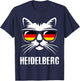 Heidelberg City Funny Cat German Flag Germany T-Shirt - T-Shirt | Navy