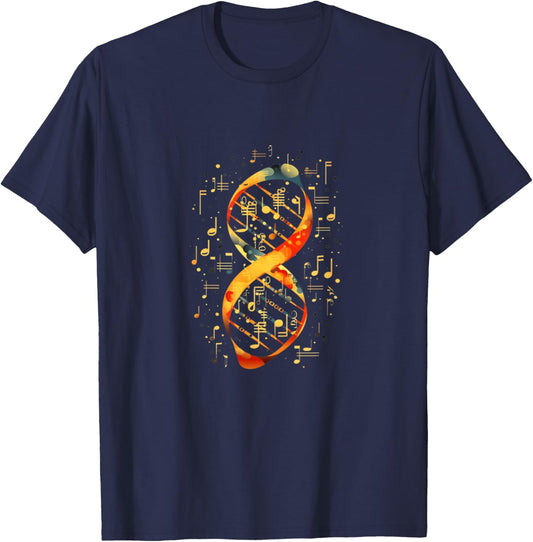 Music Note DNA Double Helix Music In The DNA T-Shirt - T-Shirt | Navy
