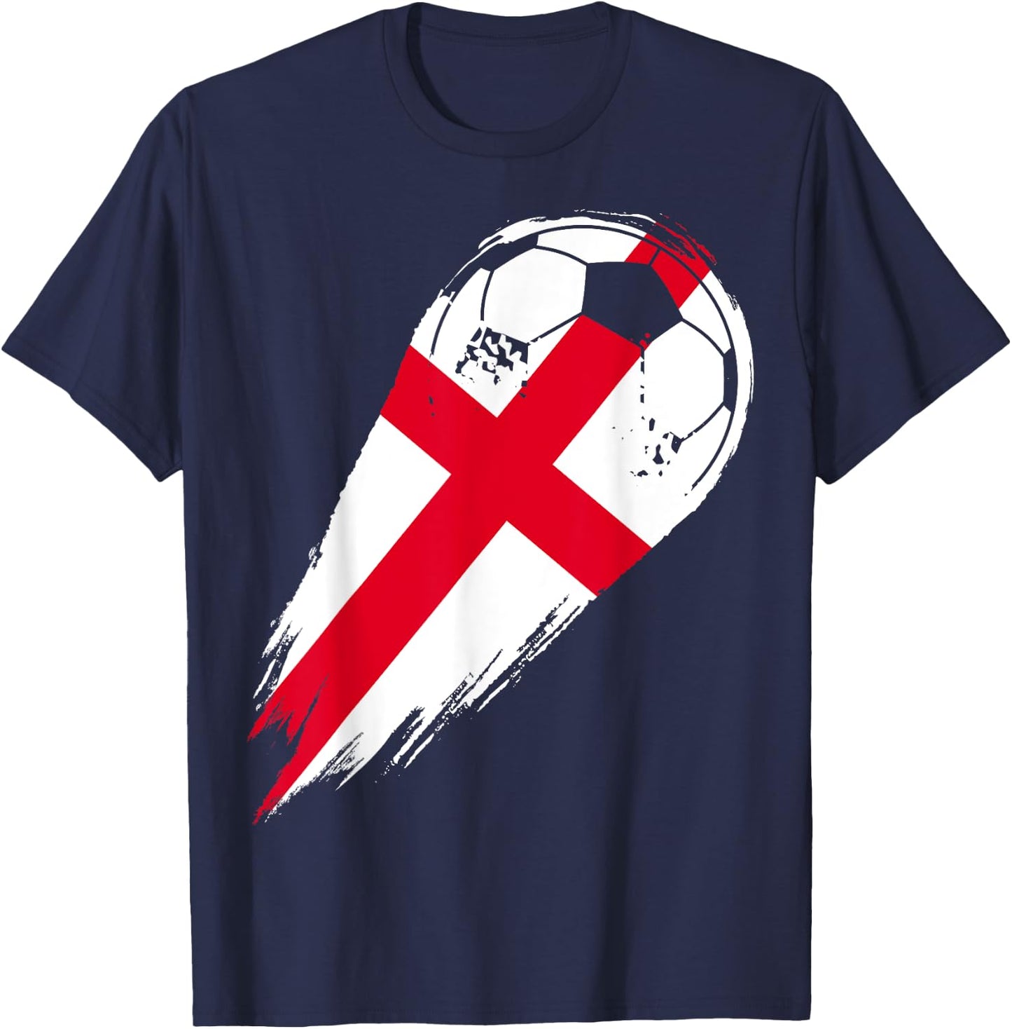 Soccer and Football with Flag of England T-Shirt - T-Shirt | Navy