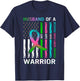 Flag Husband Of A Warrior Metastatic Breast Cancer Awareness T-Shirt - T-Shirt | Navy