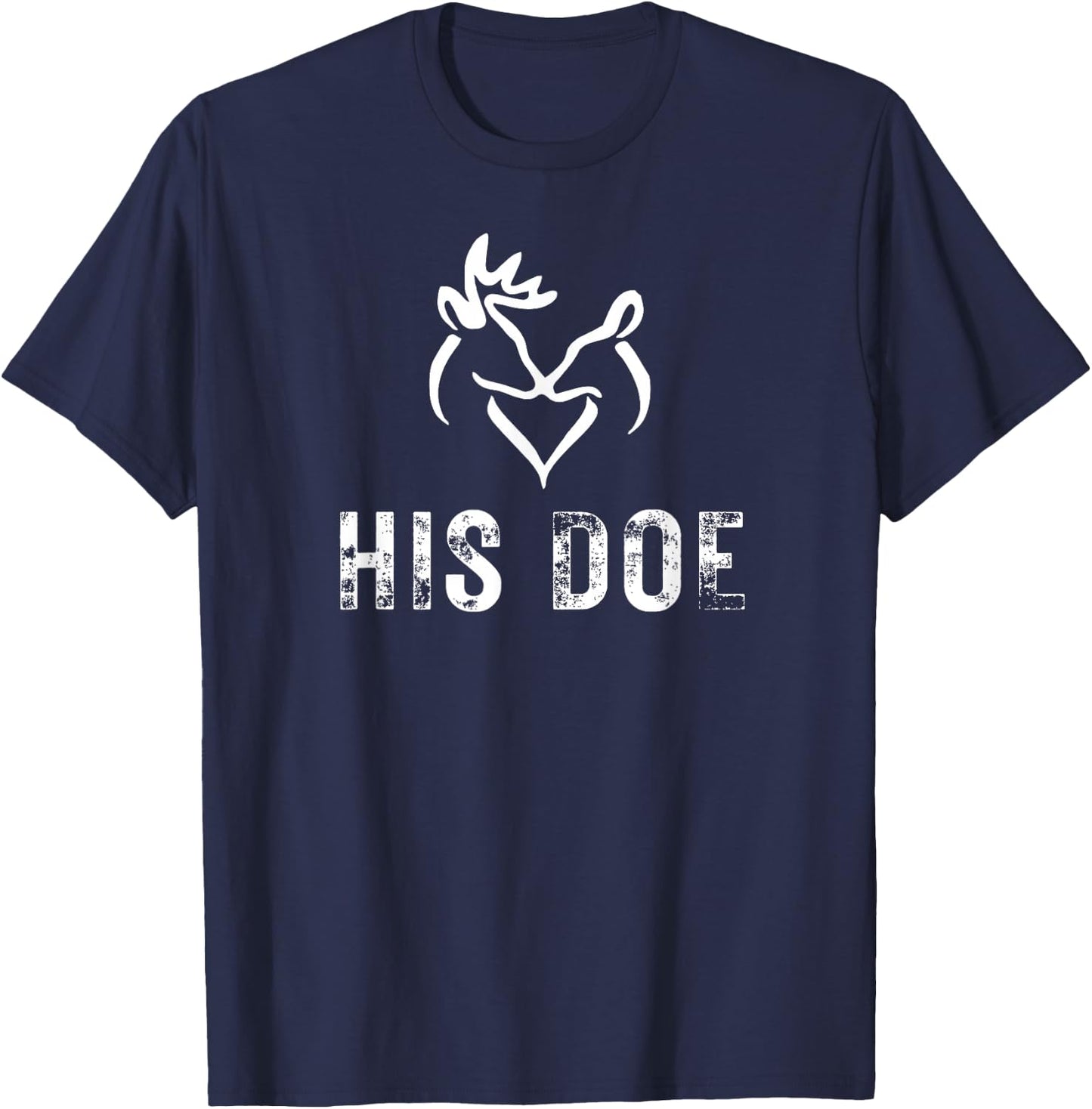 His Doe Matching Hunting Couples Valentines Day Gf T-Shirt - T-Shirt | Navy