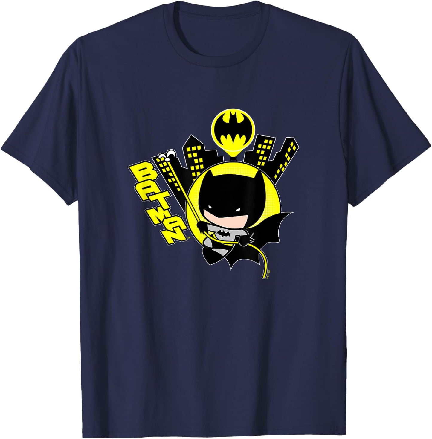DC Comics Batman Vintage Cute Chibi Gotham Hero T-Shirt - T-Shirt | Navy