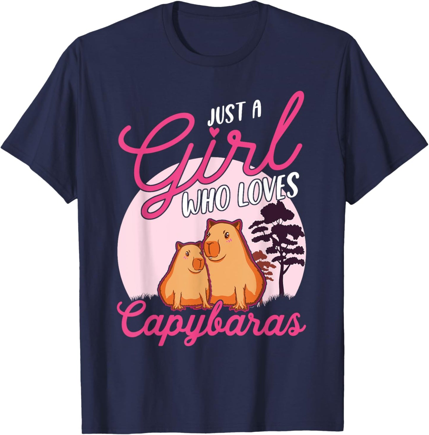 Just a girl who loves Capybaras T-Shirt - T-Shirt | Navy