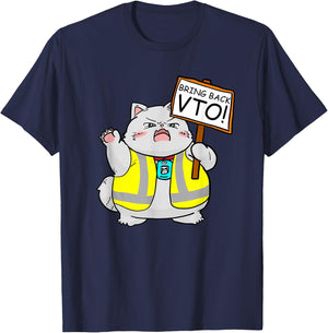 VTO Chubby Kitten Coworker Swagazon Associate Bring Back VTO T-Shirt - T-Shirt | Navy