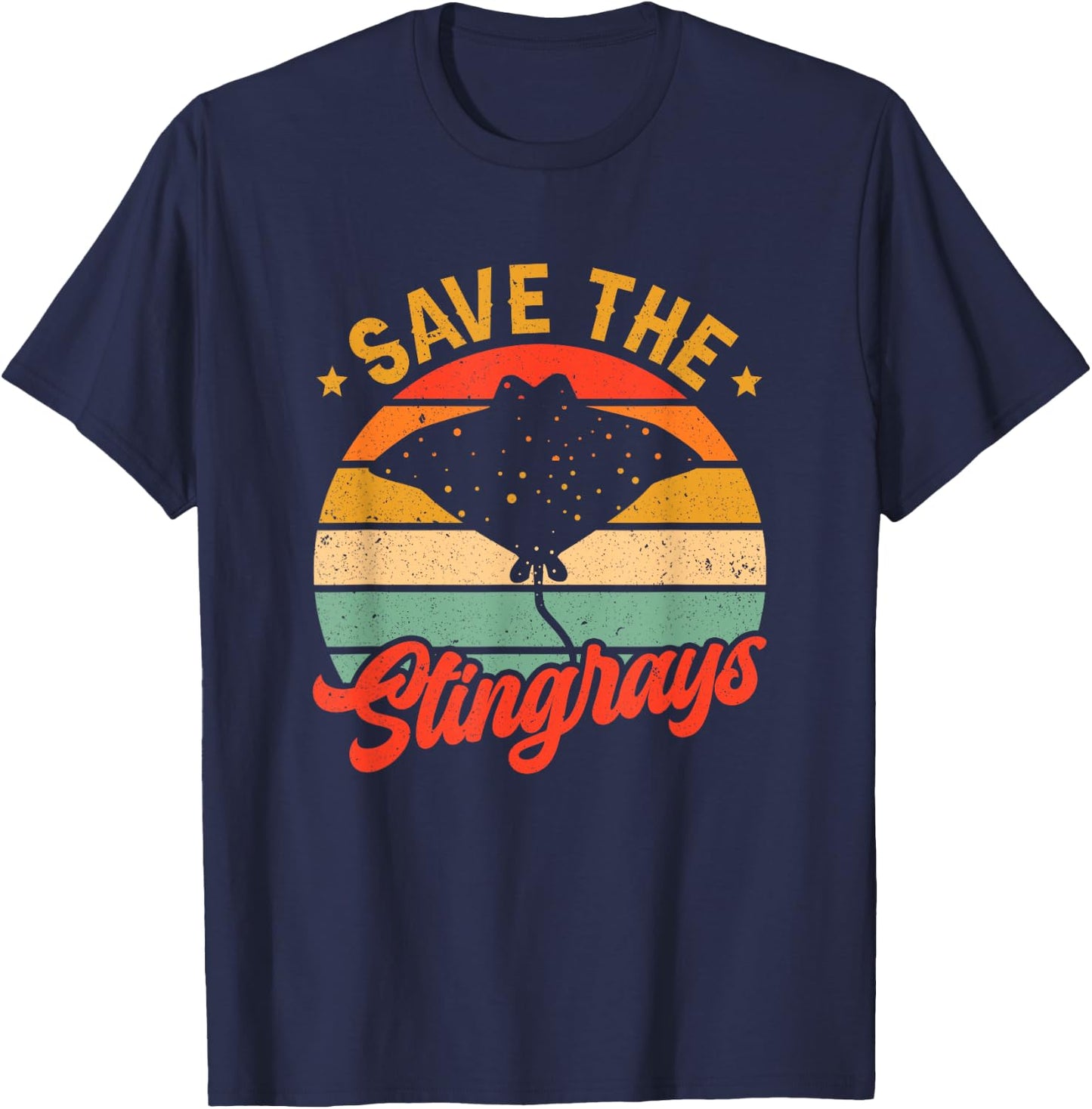 Save The Stingrays Stingray Lover Stingray T-Shirt - T-Shirt | Navy