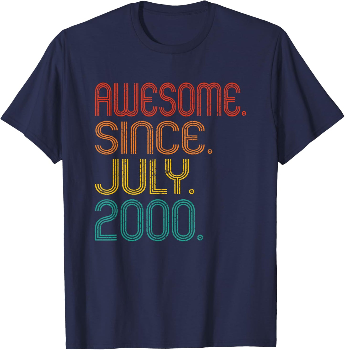 Awesome Since July 2000 Anniversary Birthday 2000 Vintage T-Shirt - T-Shirt | Navy