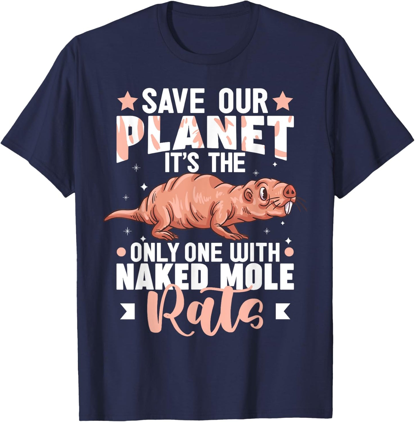 Naked Mole Rat Animals African Rodent T-Shirt - T-Shirt | Navy