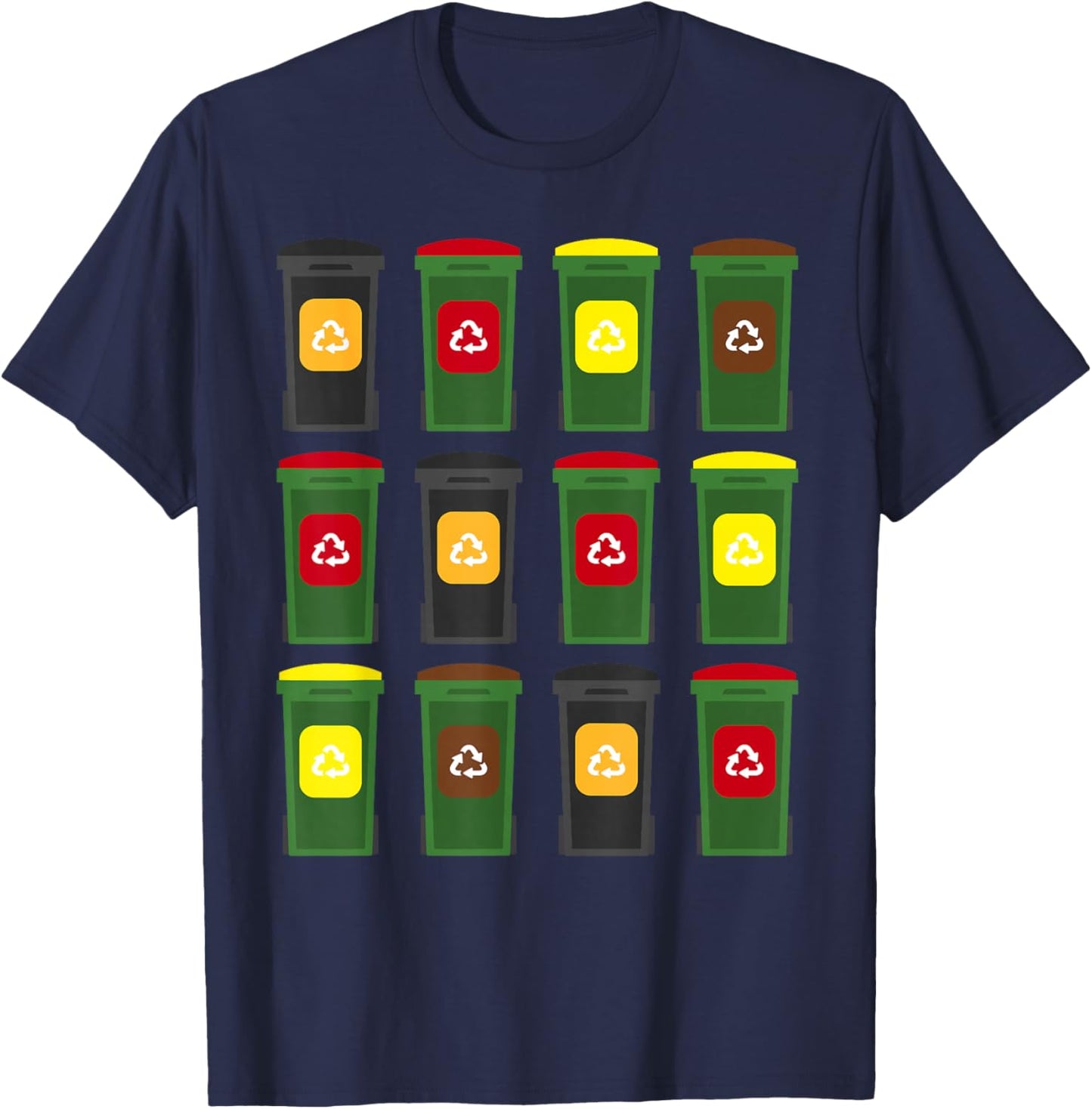 Funny Wheelie Bin T-Shirt - T-Shirt | Navy
