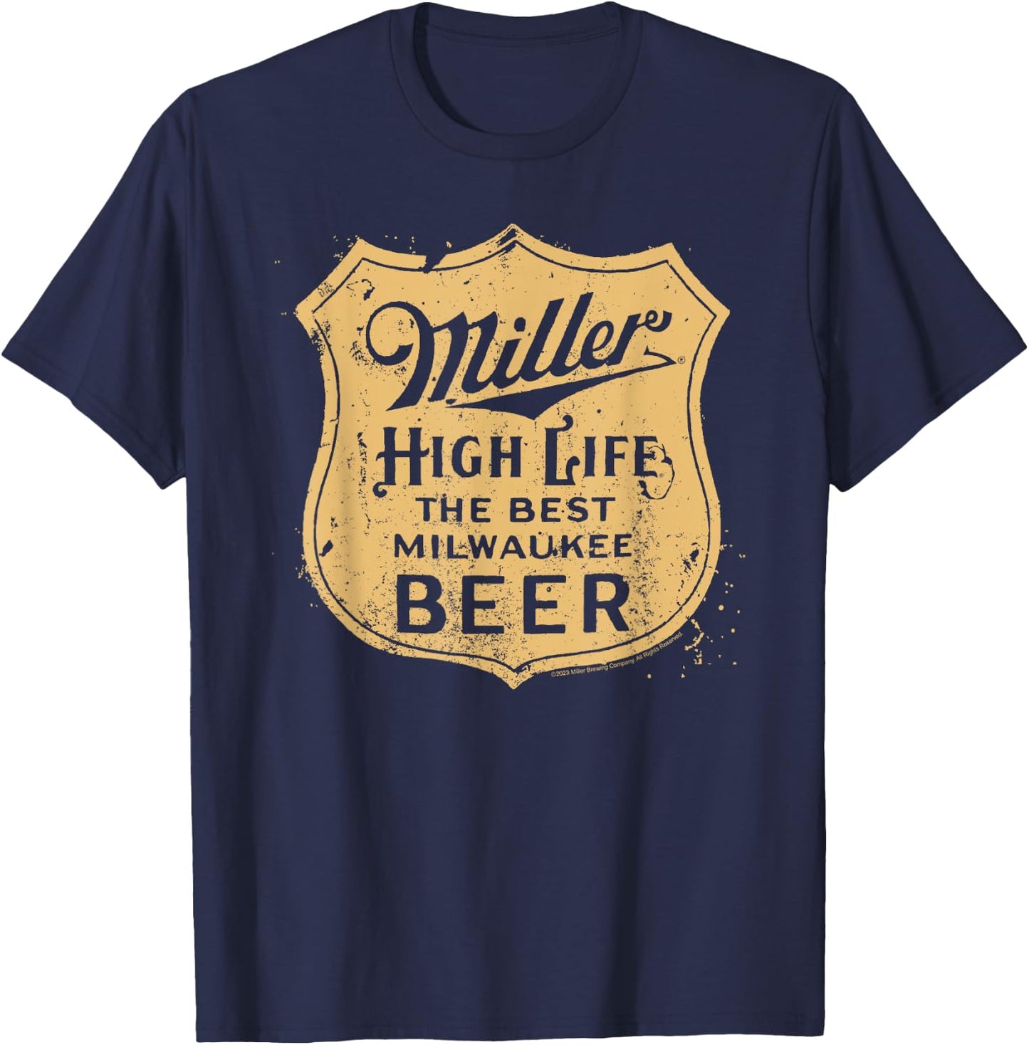 Miller High Life - Vintage Crest T-Shirt - T-Shirt | Navy