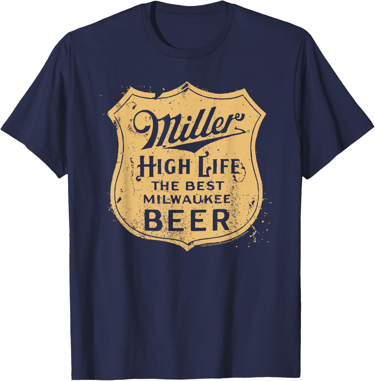 Miller High Life - Vintage Crest T-Shirt - T-Shirt | Navy