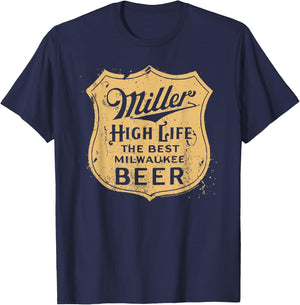 Miller High Life - Vintage Crest T-Shirt - T-Shirt | Navy