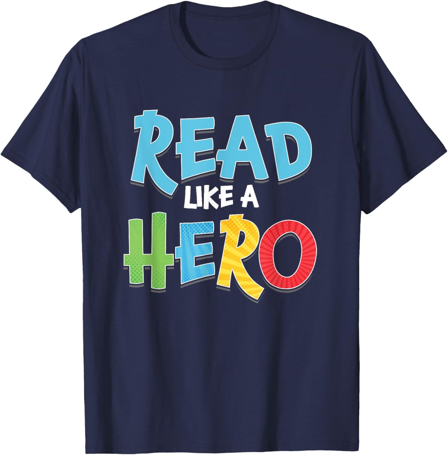 Read Like Hero | Books Literature | Library Bookworm T-Shirt - T-Shirt | Navy