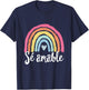Sé amable Spanish Bilingual Teacher Be Kind Boho Rainbow T-Shirt - T-Shirt | Navy