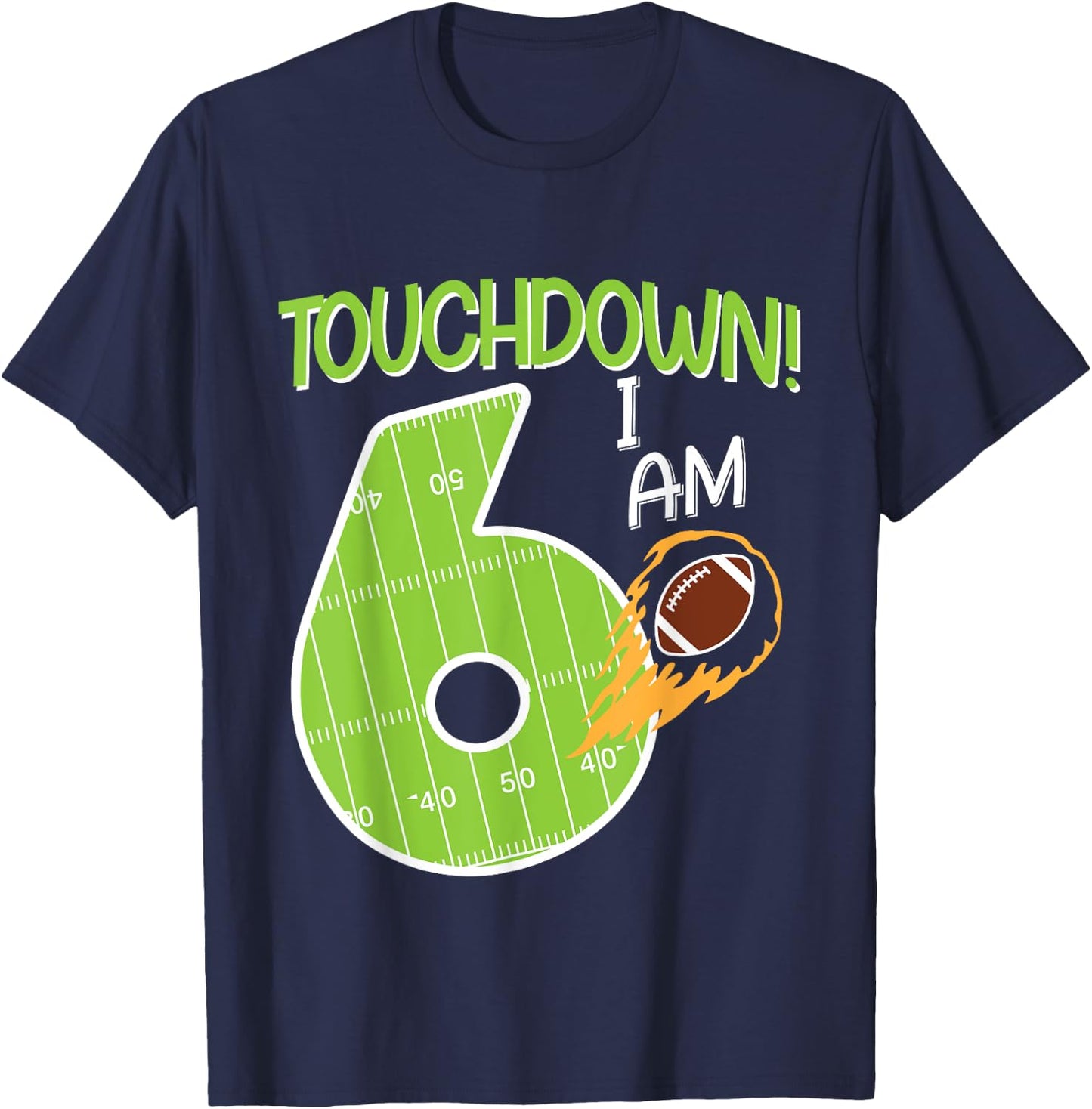 American Football Birthday I 6 years old T-Shirt - T-Shirt | Navy