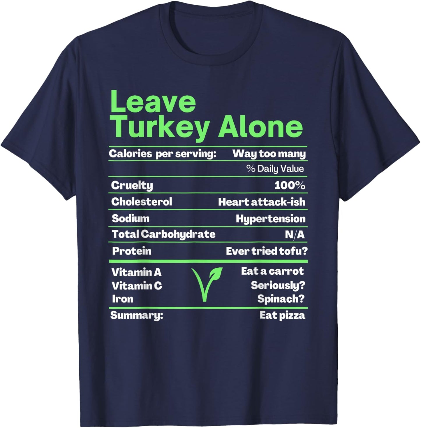 Vegan Thanksgiving Shirt Vegetarian Save a Turkey T-Shirt - T-Shirt | Navy