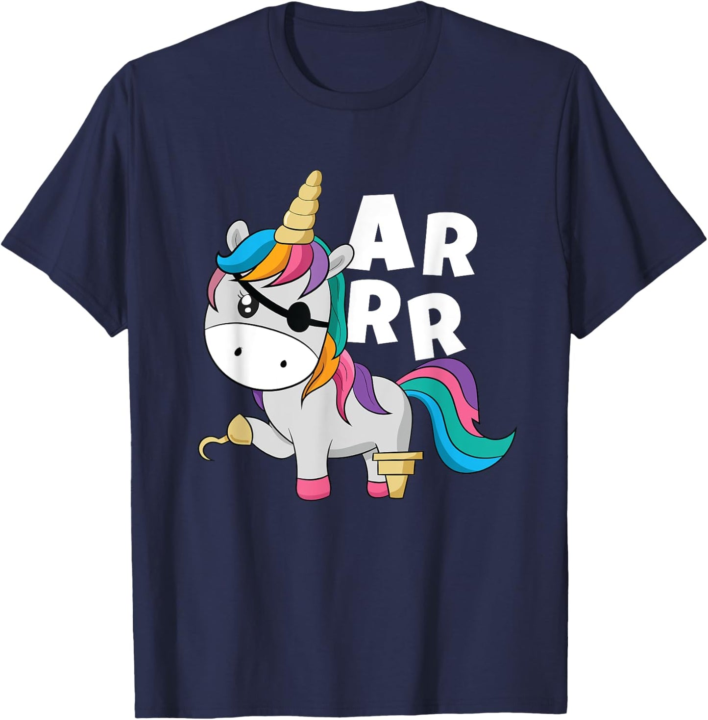 Caribbean Sea Thief Freebooter Toddler Girl Unicorn Pirate T-Shirt - T-Shirt | Navy